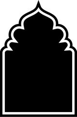 Islamic Arch Design Glyph with outline Black Filled silhouettes Design pictogram symbol visual illustration