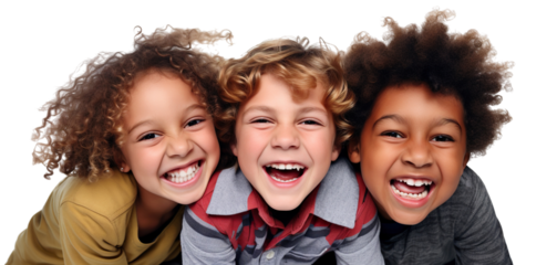 Happy kids having fun, cut out