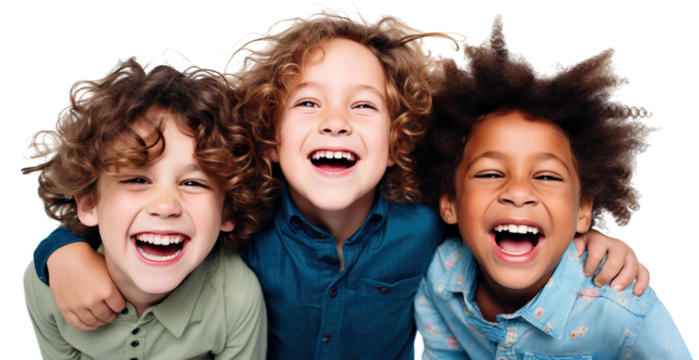 Happy kids having fun, cut out