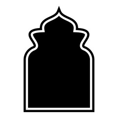 Islamic Arch Design Glyph with outline Black Filled silhouettes Design pictogram symbol visual illustration