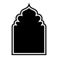 Islamic Arch Design Glyph with outline Black Filled silhouettes Design pictogram symbol visual illustration