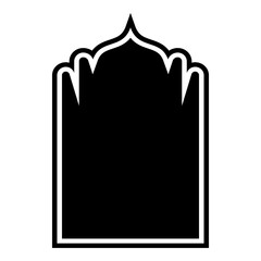 Islamic Arch Design Glyph with outline Black Filled silhouettes Design pictogram symbol visual illustration