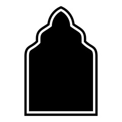 Islamic Arch Design Glyph with outline Black Filled silhouettes Design pictogram symbol visual illustration