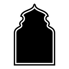 Islamic Arch Design Glyph with outline Black Filled silhouettes Design pictogram symbol visual illustration