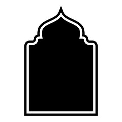 Islamic Arch Design Glyph with outline Black Filled silhouettes Design pictogram symbol visual illustration