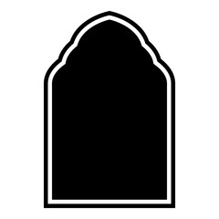 Islamic Arch Design Glyph with outline Black Filled silhouettes Design pictogram symbol visual illustration