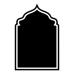 Islamic Arch Design Glyph with outline Black Filled silhouettes Design pictogram symbol visual illustration
