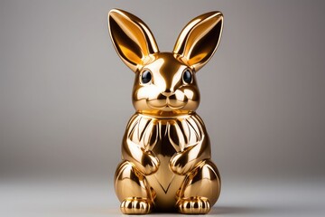 metallic and gold Easter rabbit