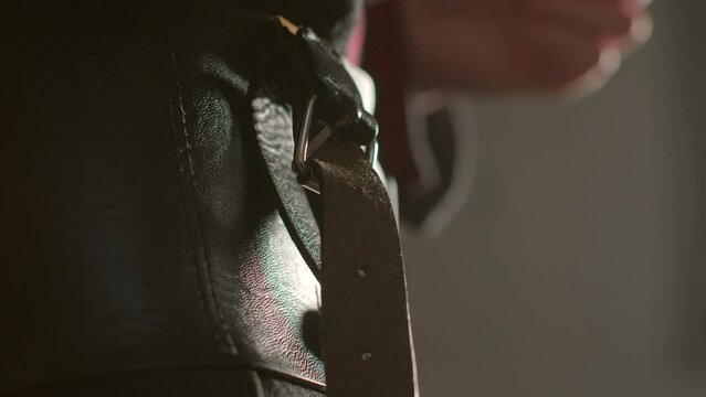 Accessories Belts, rivets, and leather can be used accessories complementing overall image. They can introduce interesting and stylish details, emphasizing attention to the finer points.