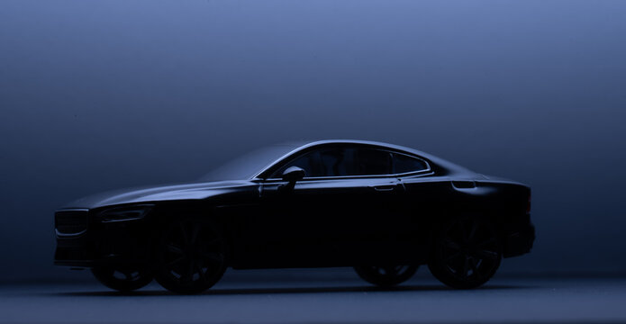 Gothenburg, Sweden - October 18 2023: Model studio image of a black Polestar 1 hybrid sports coupé car.