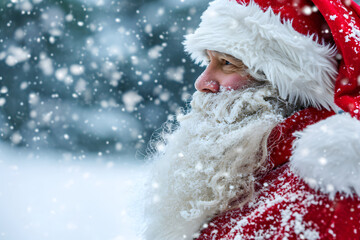 Weihnachtszauber im Schnee: Der festliche Santa Claus verzaubert die verschneite Landschaft
