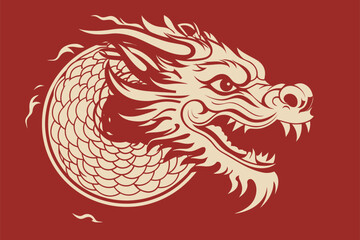 Gold china dragon for sticker label 