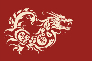 Gold china dragon for sticker label 