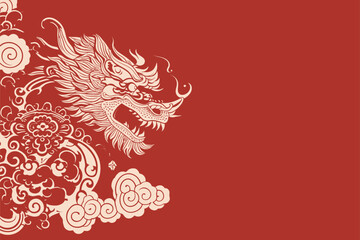 Gold china dragon for sticker label 