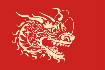 Gold china dragon for sticker label 