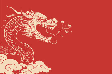 Gold china dragon for sticker label 
