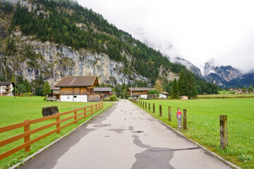 Fototapeta na wymiar Swiss Alps village Kandersteg Switzerland 