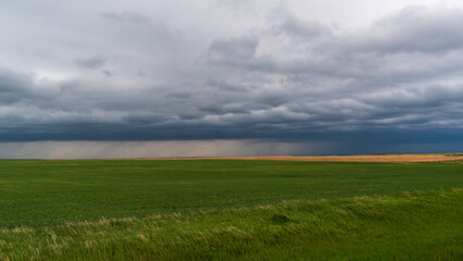 Fototapeta na wymiar Thunderstorms Storms Over Alberta Prairie, Canada