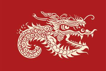 Vector gold china dragon symbol logo sticker label