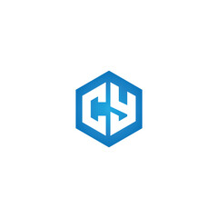 Obraz premium Vector initial letters cy logo design