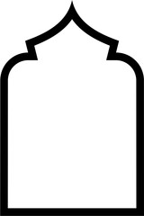 Islamic Arch Design Bold Line Outline Linear Black Stroke silhouettes Design pictogram symbol visual illustration
