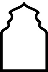 Islamic Arch Design Bold Line Outline Linear Black Stroke silhouettes Design pictogram symbol visual illustration