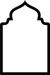 Islamic Arch Design Bold Line Outline Linear Black Stroke silhouettes Design pictogram symbol visual illustration