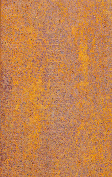 ein mit braunen Rost überzogener Stahlhintergrund, Cortenstahl -  steel background covered with brown rust, corten steel