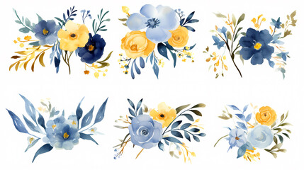 Floral frame with watercolor flowers, decorative flower background pattern, watercolor floral border background