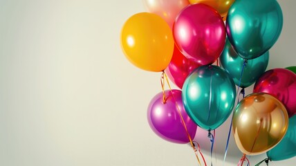 Colorful balloons against a light background with a festive vibe