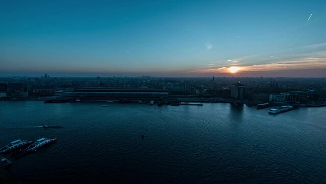 Amsterdam city centre sunset timelapse 4K