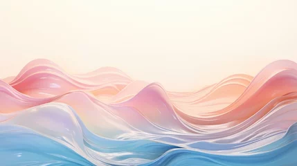Fotobehang 3d render wavy abstract wallpaper background beautiful ai generated banner © stocker