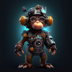 Game character robot monkey