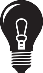 Abstract Lightplay Black Bulb Vector Logo Iconography Elegant Contrasts Black Bulb Vector Logo Symbol