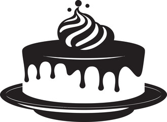 Celebratory Elegance Black Cake Emblematic Symbol Black Cake Vector Logo Designing Sweetness
