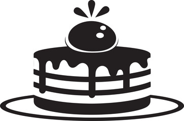 Artistic Temptation Black Cake Vector Symbol Gastronomic Appeal Black Cake Iconic Symbolism