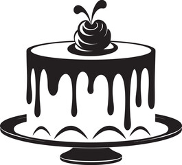 Charm in Layers Black Cake Logo Iconography Artistic Temptation Black Cake Vector Logo Creation