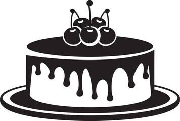 Black Cake Vector Logo Art of Taste Gourmet Elegance Black Cake Iconic Identity