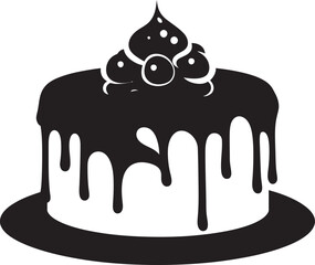 Abstract Illumination Black Cake Vector Concept Innovative Shadows Black Cake Iconic Symbolism