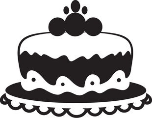 Innovative Shadows Black Cake Iconic Symbolism Radiant Minimalism Black Cake Vector Representation