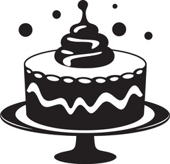 Radiant Minimalism Black Cake Vector Representation Crafted Brilliance Black Cake Iconic Identity