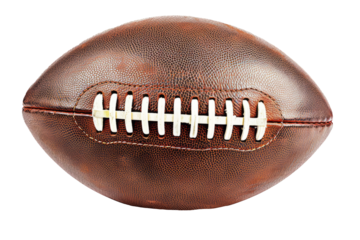 American football made of leather, cut out - stock png.