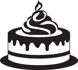 Luminous Geometry Black Cake Vector Emblem Shaping Radiance Black Cake Iconic Artistry