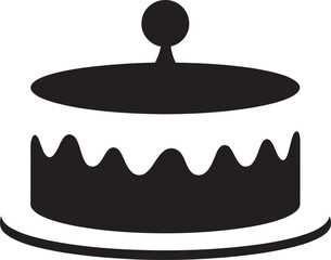 Radiant Silhouette Black Cake Vector Identity Elegant Shadows Black Cake Iconic Design