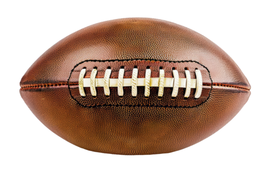 American football made of leather, cut out - stock png.