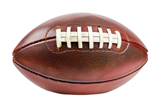 American football made of leather, cut out - stock png.