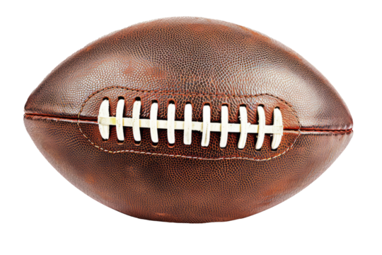 American football made of leather, cut out - stock png.
