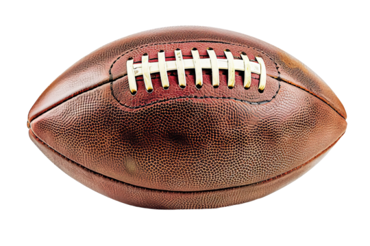 American football made of leather, cut out - stock png.