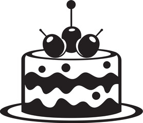 Elegant Shadows Black Cake Iconic Symbolism Innovative Lightplay Black Cake Vector Icon