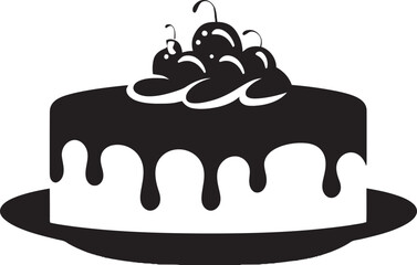 Innovative Lightplay Black Cake Vector Icon Refined Brilliance Black Cake Iconic Concept